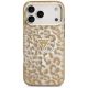3. Etui Guess Leopard Glitter MagSafe na iPhone 17 Pro - brązowe