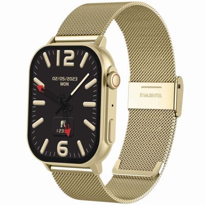 3. Smartwatch Damski GRAVITY GT15-11 Granatowy Pasek Silikonowy + Złota Bransoleta