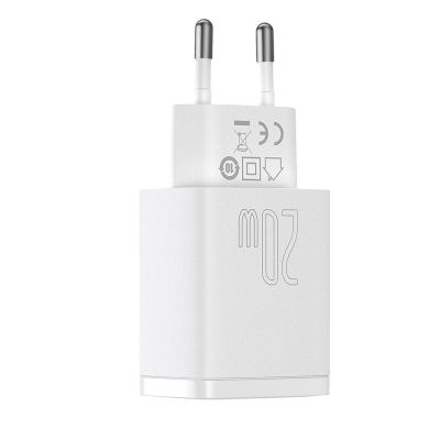 3. Szybka ładowarka sieciowa USB-A / USB-C Baseus Compact CCXJ-B02 20W 3A PD QC 3.0 - biała