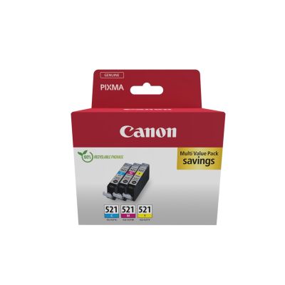 Canon 2934B015 nabój z tuszem 3 szt. Oryginalny Cyjan, Purpurowy, Żółty