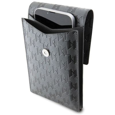 4. Torebka Karl Lagerfeld Saffiano Monogram Choupette - srebrna
