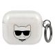 Etui Karl Lagerfeld Glitter Choupette na AirPods 3 - srebrne