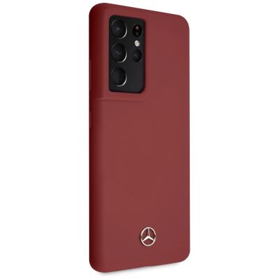 4. Etui Mercedes Silicone Line na Samsung Galaxy S21 Ultra - czerwone
