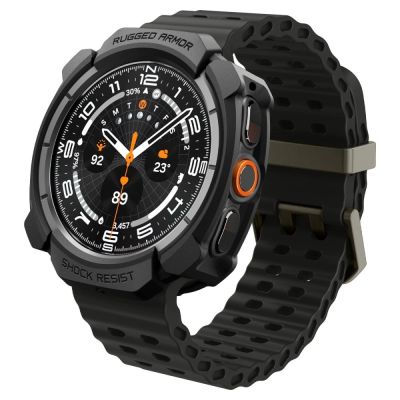 4. Etui Spigen Rugged Armor na Samsung Galaxy Watch Ultra 47 mm - czarne matowe