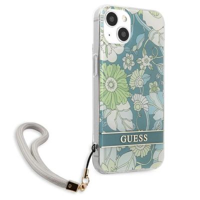 4. Etui Guess Flower Strap na iPhone 13 - zielone