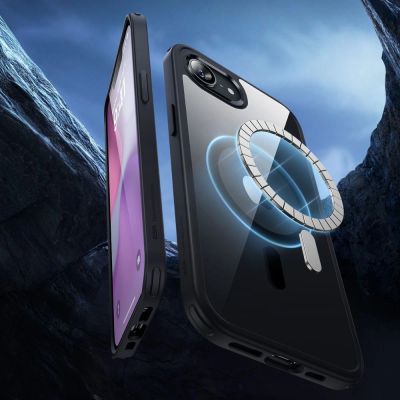 2. Etui ESR Classic Hybrid Halolock MagSafe na iPhone 16e / 17e - przezroczyste-czarne