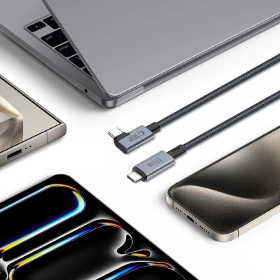 4. Kabel Tech-Protect UltraBoost Max L USB-C 4.0 (prosty) / USB-C 4.0 (kątowy) PD 240W 8K 40Gbps 1.5m - szary