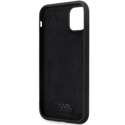7. Etui Karl Lagerfeld Silicone Choupette Metal Pin na iPhone 11 / Xr - czarne