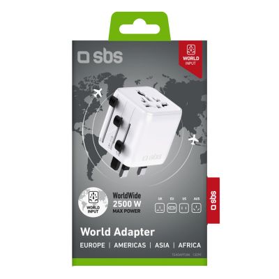 2. Adapter podróżny SBS TEADAPTUNI uniwersalny - biały