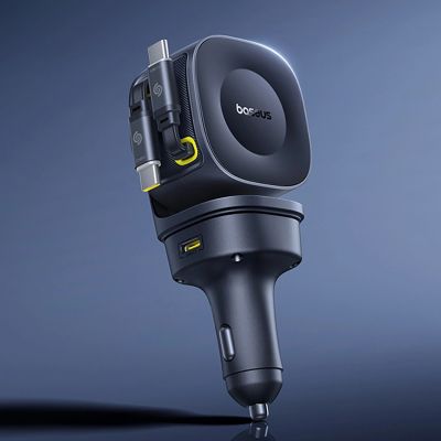 3. Ładowarka samochodowa Baseus PrimeTrip VR2 Max 60W ze zwijanymi kablami USB-C - czarna