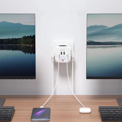 5. Listwa zasilająca Tech-Protect PCL3x4, 2x USB-A, 2x USB-C, 3x AC Typ Schuko - biała
