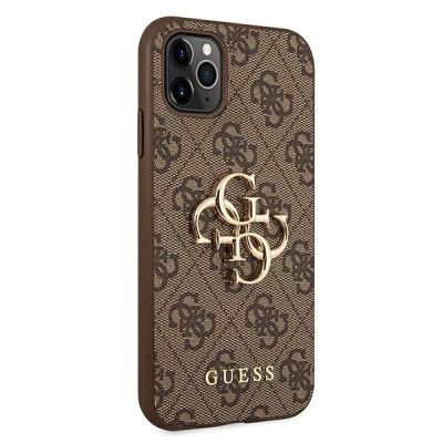 4. Etui Guess 4G Big Metal Logo na iPhone 11 Pro Max - brązowe