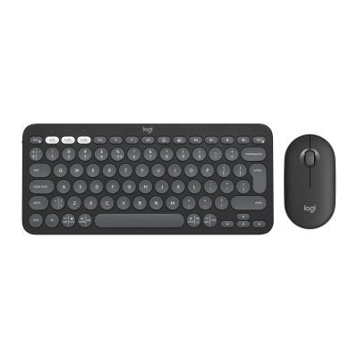 11. Logitech 920-012239 klawiatura Dołączona myszka Uniwersalne RF Wireless + Bluetooth QWERTY Amerykański międzynarodowy Grafitowy