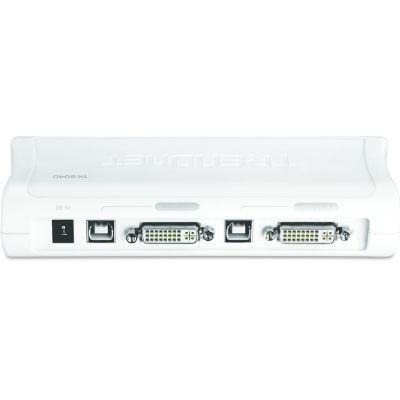 4. TRENDnet KVM Switch 2-Port DVI/USB/Audio mit Kabeln
