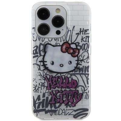 3. Etui Hello Kitty IML Kitty On Bricks Graffiti na iPhone 15 Pro Max - białe