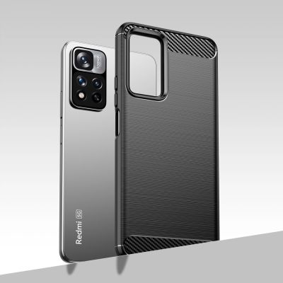 5. Carbon Case elastyczne etui pokrowiec Xiaomi Redmi Note 11 Pro+ 5G (China) / 11 Pro 5G (China) / Mi11i HyperCharge / Poco X4 NFC czarny