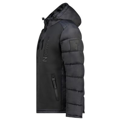 5. Kurtka męska Geographical Norway BEACHWOOD NO CONSTRAST BLACK-BLACK DB MEN 068 (WZ7433H/GN-BLACK / BLACK)