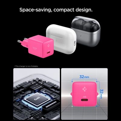 4. Ładowarka sieciowa Spigen Essential EE301EU 1-Port 30W - różowa