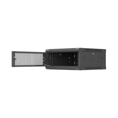 7. LANBERG SZAFA INSTALACYJNA RACK WISZĄCA 19" 4U 600X600 CZARNA DRZWI PERFOROWANE (FLAT PACK)