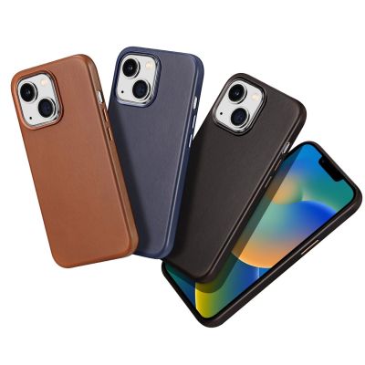 3. Dux Ducis Naples etui iPhone 14 Plus magnetyczny skórzany pokrowiec MagSafe niebieskie
