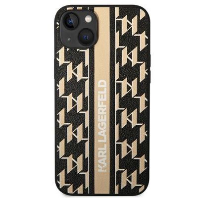 3. Etui Karl Lagerfeld Monogram Stripe na iPhone 14 Plus - brązowe