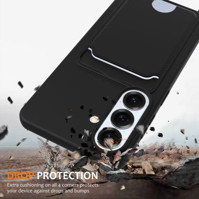 2. Etui na Samsung Galaxy S26 z TPU z uchwytem na kartę i smyczą crossbody - czarne