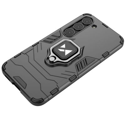 16. Wozinsky Ring Armor etui Samsung Galaxy S23+ pancerny pokrowiec uchwyt magnetyczny ring czarne