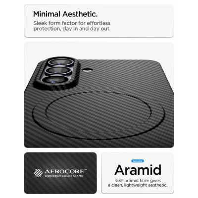 13. Etui Spigen AirSkin Aramid Mag MagSafe na Samsung Galaxy S26 - czarne