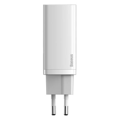 2. Baseus GaN2 Lite szybka ładowarka sieciowa 65W USB / USB Typ C Quick Charge 3.0 Power Delivery (azotek galu) biały (CCGAN2L-B02)