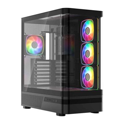 2. MODECOM OBUDOWA VOLCANO AQ 100 ARGB MIDI CZARNA