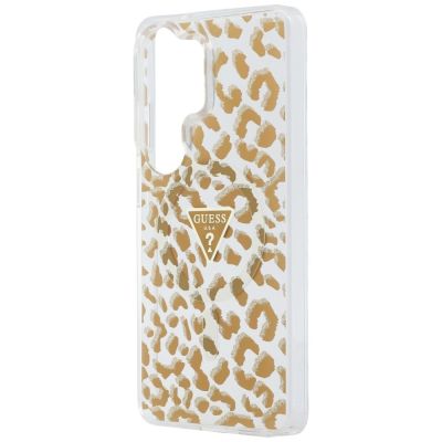 6. Etui Guess IML Leopard Print Triangle MagSafe na Samsung Galaxy S26 Ultra - brązowe