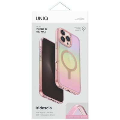 4. Etui UNIQ Iridescia Magclick Charging na iPhone 16 Pro Max - różowy