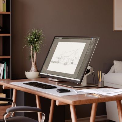 5. ALOGIC 32C4KPDTF monitor komputerowy 81,3 cm (32") 3840 x 2160 px 4K Ultra HD Ekran dotykowy Srebrny