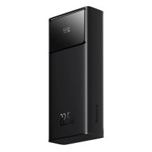 Powerbank Baseus Star-Lord 20000mAh 22,5W z wyświetlaczem cyfrowym i kablem USB-C 3A 30cm - czarny