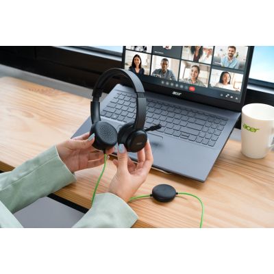6. Konferencyjny zestaw słuchawkowy Acer z mikrofonem, USB typu A, Czarny