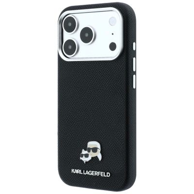 2. Etui Karl Lagerfeld Grained Heads Metal MagSafe na iPhone 17 Pro / 18 Pro - czarne