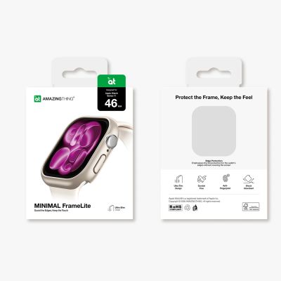 8. Etui ochronne AMAZINGTHING Minimal na Apple Watch Series 11 46mm - srebrne