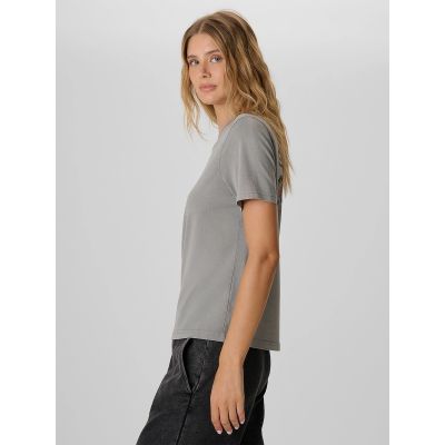 4. T-shirt loose z nadrukiem damski 4F 4FKAW26TTSHF4502-26S