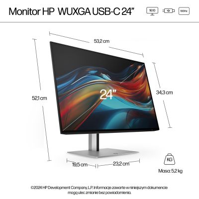 4. MONITOR HP LED 24”S7 Pro 724pu (8Y2F7AA) 100Hz