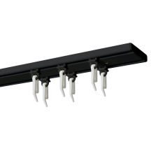 SZYNA SUFITOWA ŚLIZGI Z AGRAFKAMI 150 CM ALUMINIOWA CZARNA PODWÓJNA KOWALSKI