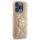 4. Etui DKNY Quilted Stack Logo na iPhone 15 Pro - beżowe