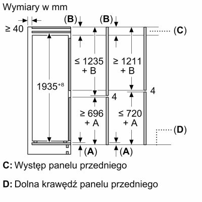 24. Lodówka do zabudowy BOSCH KBN96VFE0 70 cm szer.