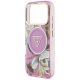 6. Etui Guess IML Glitter Flowers Triangle MagSafe na iPhone 17 Pro / 18 Pro - fioletowe