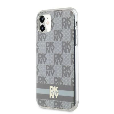 2. Etui DKNY IML Checkered Mono Pattern & Printed Stripes MagSafe na iPhone 11 / Xr - beżowe