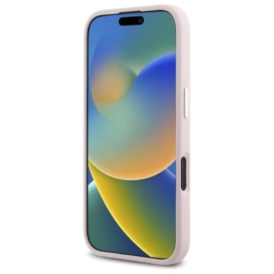 5. Etui Guess Silicone Logo Strass 4G na iPhone 16 - jasnoróżowe