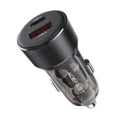 3. Ładowarka Acefast B12 samochodowa 60W USB-A / USB-C - czarna
