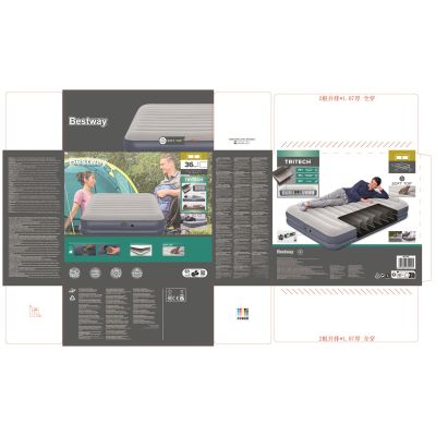 21. Bestway 6716T dmuchany materac Podwójny materac Niebieski, Szary