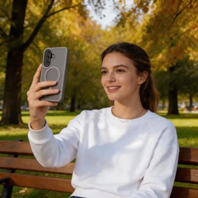 8. Etui Tech-Protect Magmat MagSafe na Samsung Galaxy A57 5G - szare matowe