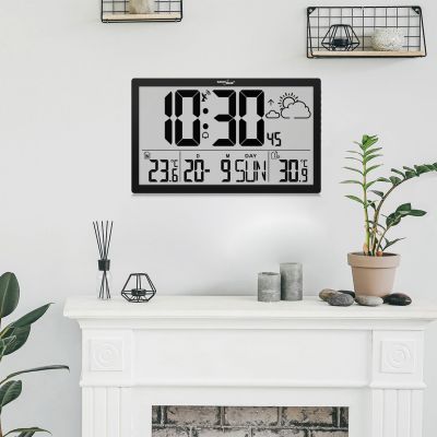 34. GREENBLUE ZEGAR ŚCIENNY LCD BARDZO DUŻY, TEMPERATURA, DATA GB218