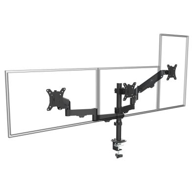 25. MACLEAN UCHWYT NA 3 MONITORY, SPRĘŻYNA GAZOWA, 17"-27", 2-8KG, CZARNY MC-137